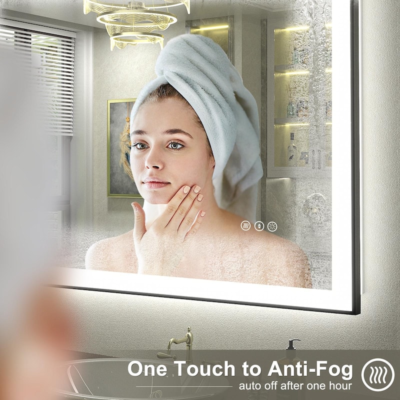 Front & Back LED Anti-Fog Tempered Glass Framed Bathroom/Vanity Mirror 3-Year Warranty