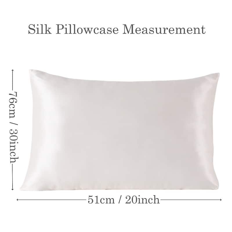 2PCS Anti-slip Mulberry Silk Pillowcase, Soft, Mulberry Silk, Smooth Bed Pillowcase