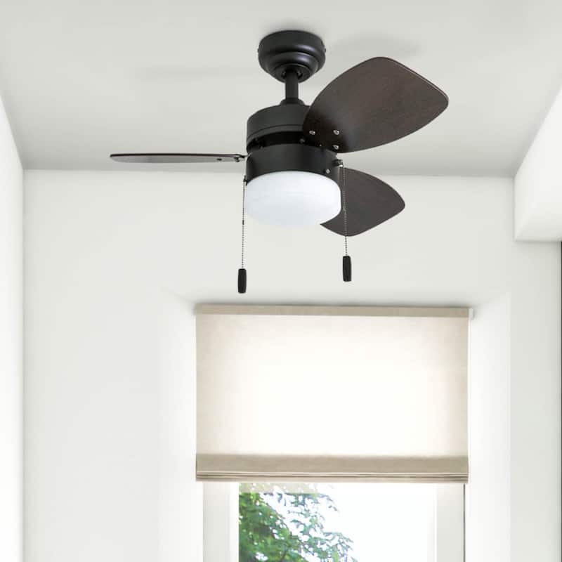 30" Honeywell Ocean Breeze Guilded Espresso Modern Indoor LED Ceiling Fan with Light, Pull Chain - Bronze - Hardwired