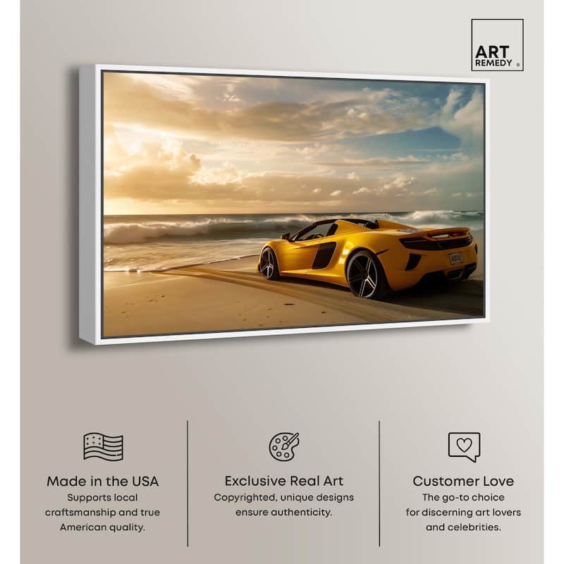 Beach Sports Car Canvas by Art Remedy