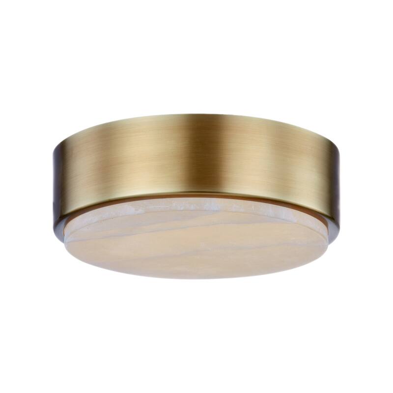 Alora Lighting FM325108-5CCT Blanco 8" Wide LED Flush Mount Drum - Vintage Brass / Alabaster