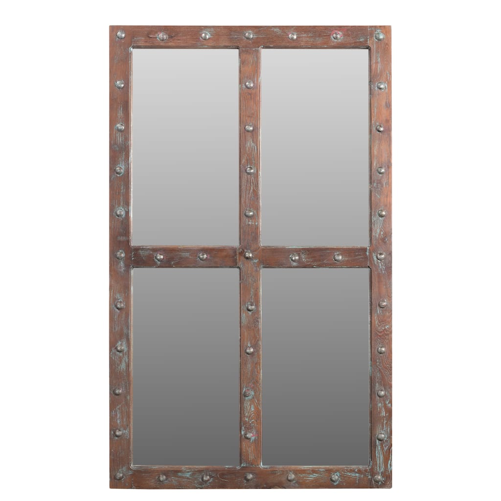 Wood Windowpane Accent Mirror