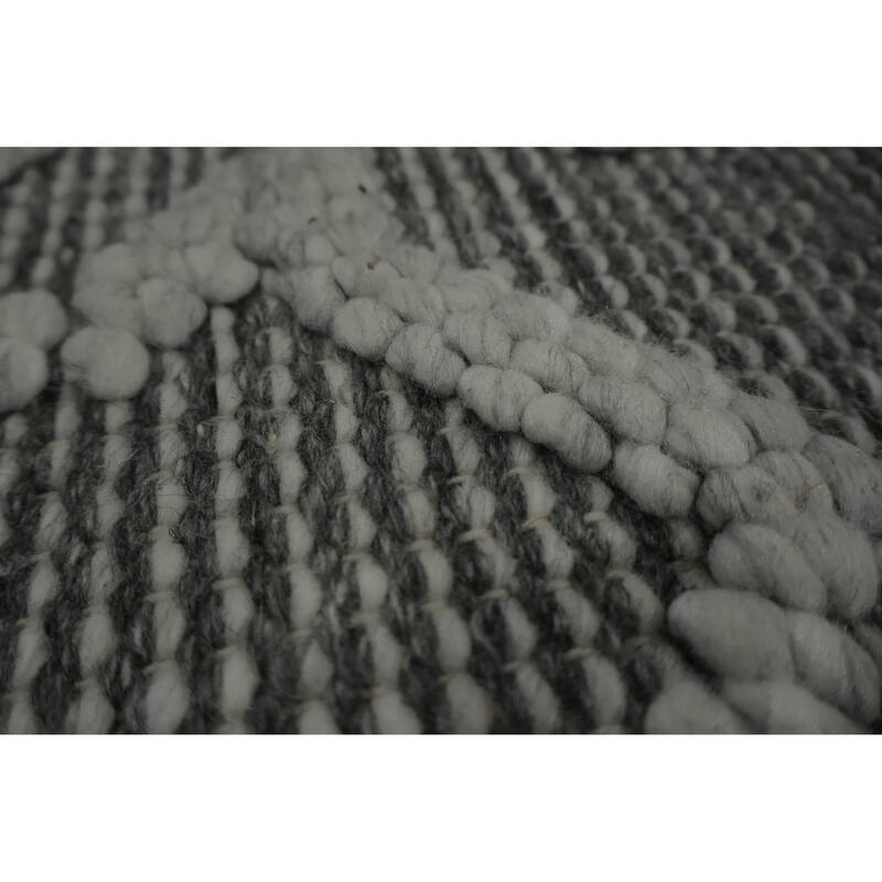 Hand Knotted Oriental 100% Wool Carpet Modern Geometric Greys & Charcoal Modern Gotti Design Area Rug - 10' 5'' X 6' 9''