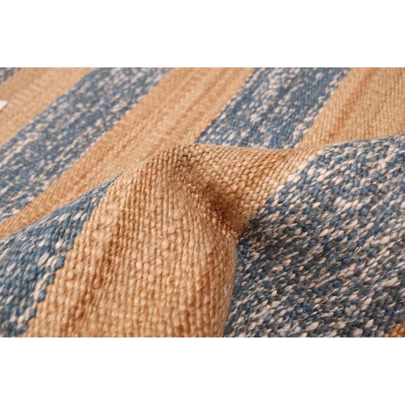 ECARPETGALLERY Flat-Weave Palas Denizli Tan Jute Kilim - 5'4 x 7'9