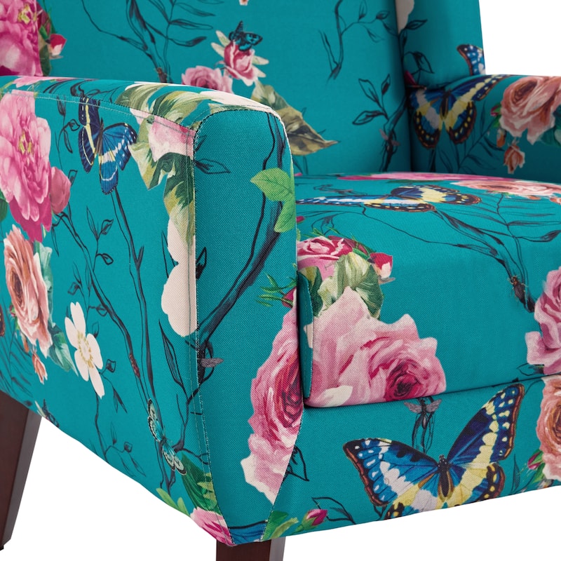 Modern Accent Chair Cotton Linen Upholstered Chair for Living Room