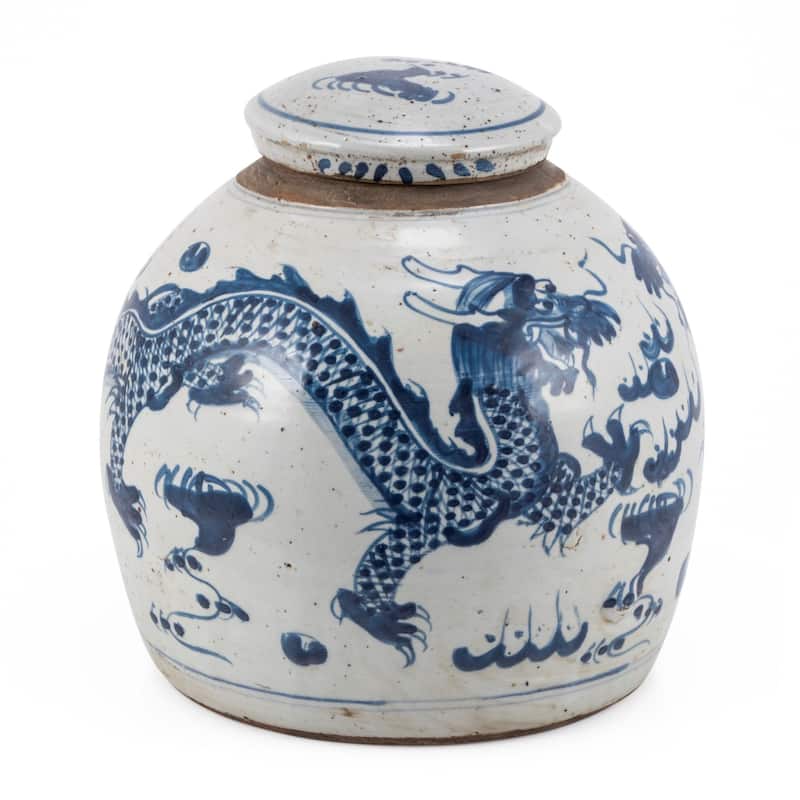 Vintage Ming Jar Dragon Motif - Large