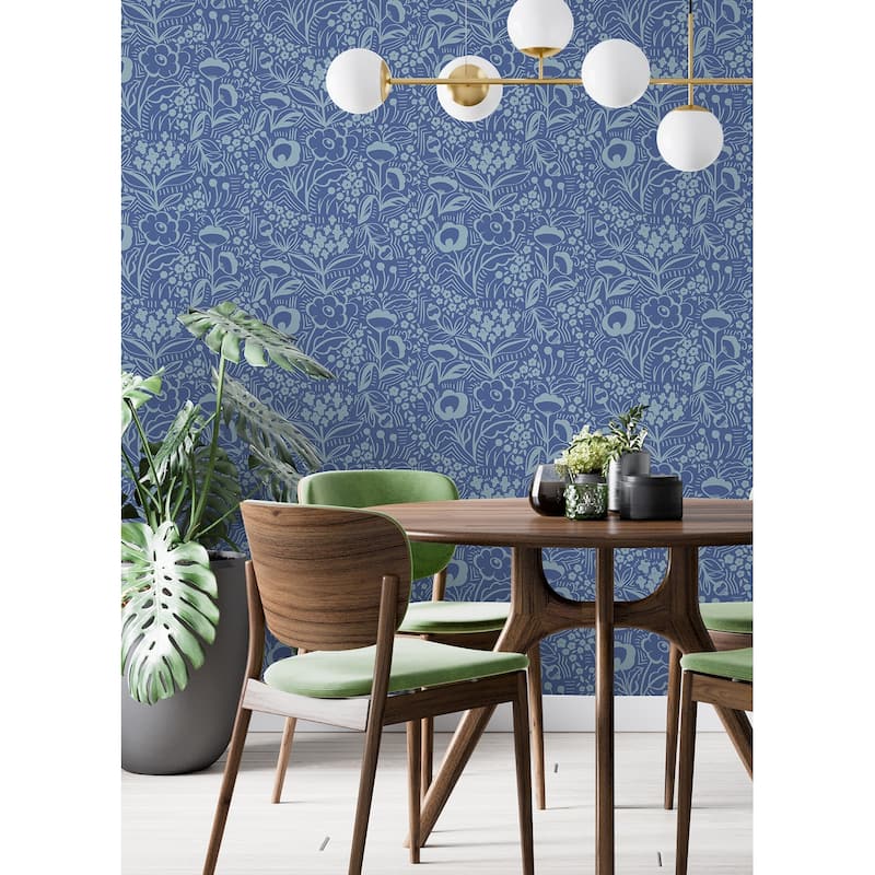 Megan Carter Jeani Blue Peel and Stick Wallpaper