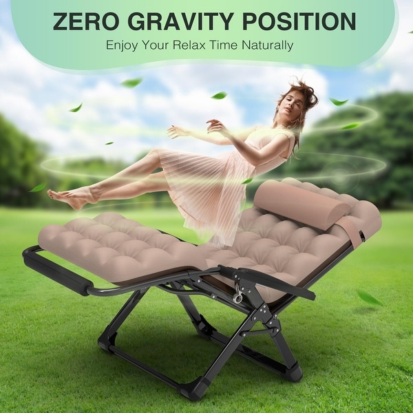 Oversized Zero Gravity Chair Lounge Chair w Removable Cushion Headrest Reclining Patio Camping Chair for Indoor Outdoor On Sale Bed Bath Beyond 40336624