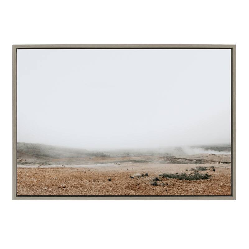 Kate and Laurel Sylvie Fogged Landscape Framed Canvas by Alicia Abla - 23x33 - Plastic - Grey
