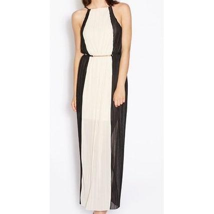 chiffon pleated maxi dress