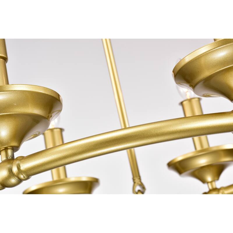 Wagon Wheel Chandelier Matte Gold 6-Light 24-Inch