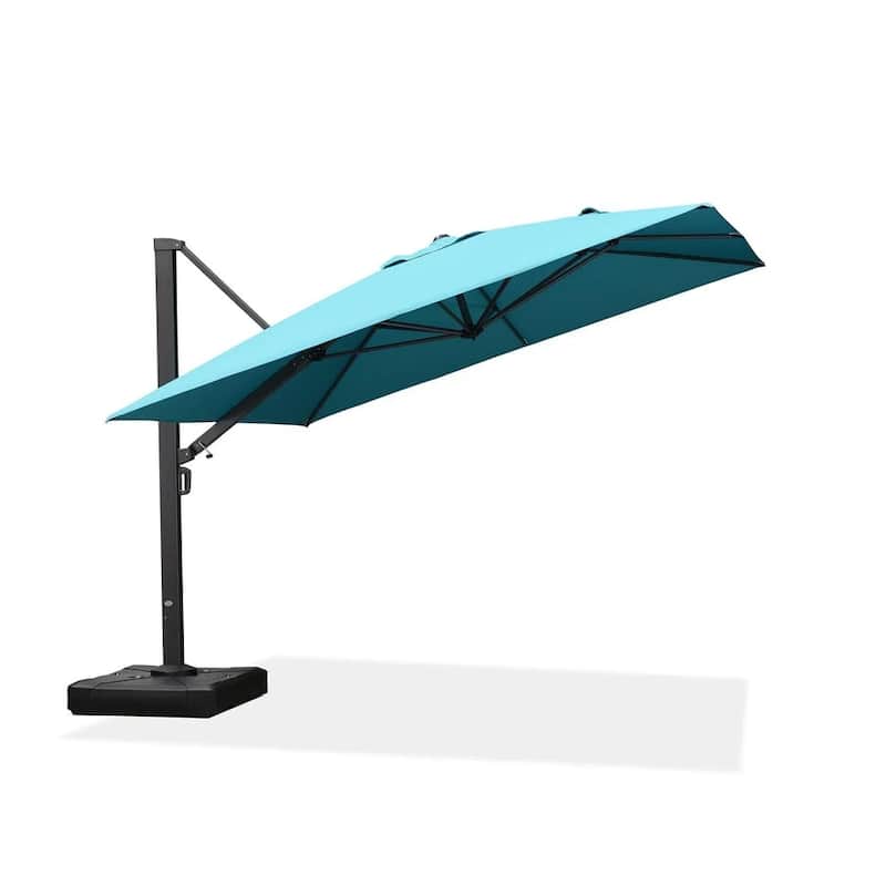 PURPLE LEAF Sturdy Heavy-duty Patio Cantilever Offset Umbrella with 360-degree Rotation