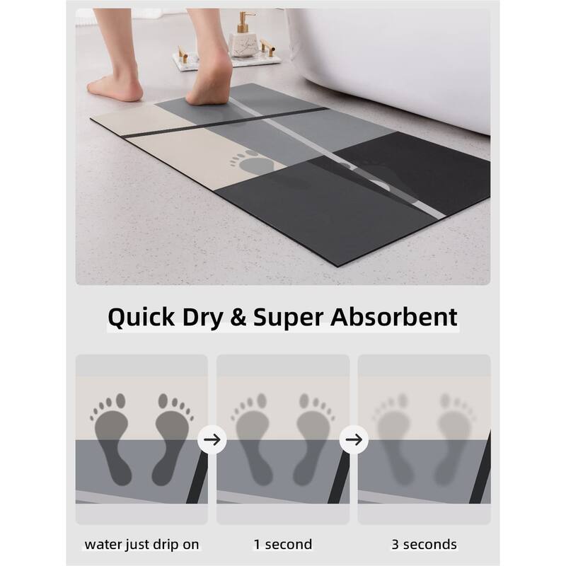 Bath Mat Rug-Thin Quick Dry
