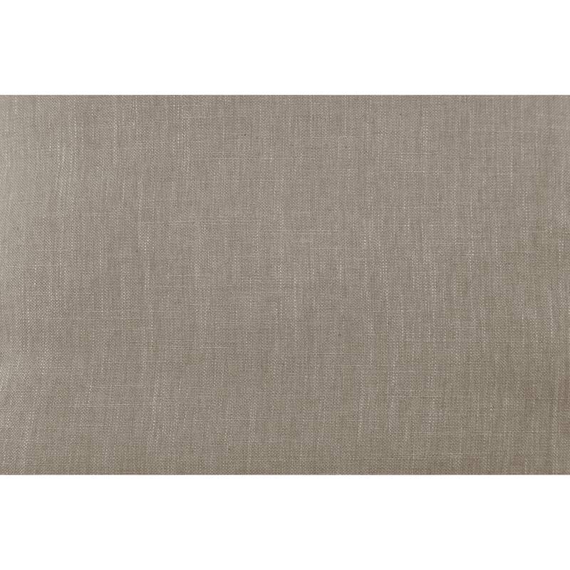 Living Room Accent Ottoman Wood Frame Gray Weathered Finish Textured Fabric Upholstery Foam Seat Cushion