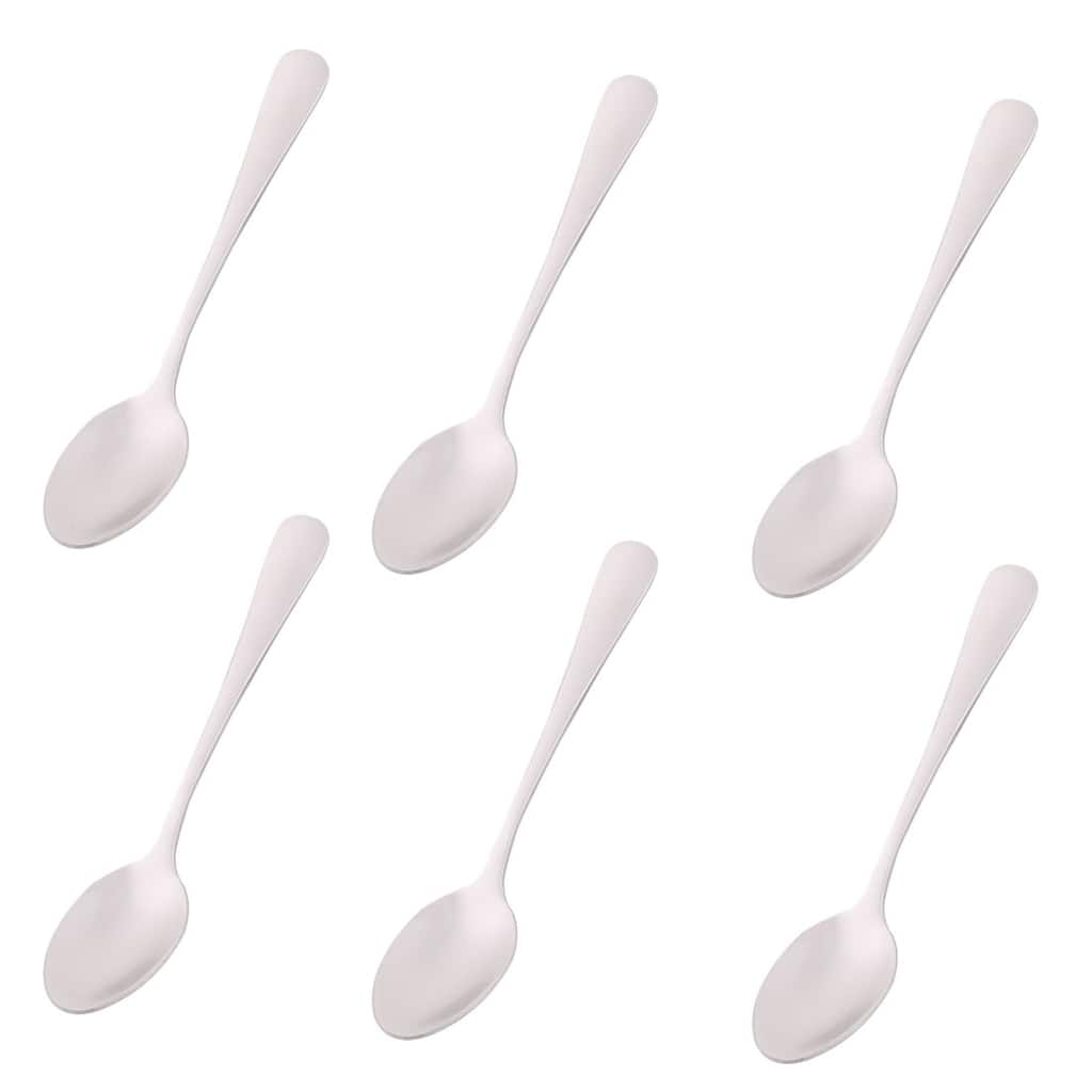 Kitchen Restaurant Stainless Steel Coffee Tea Spoon Silver Tone 12cm Length 6pcs - Silver Tone