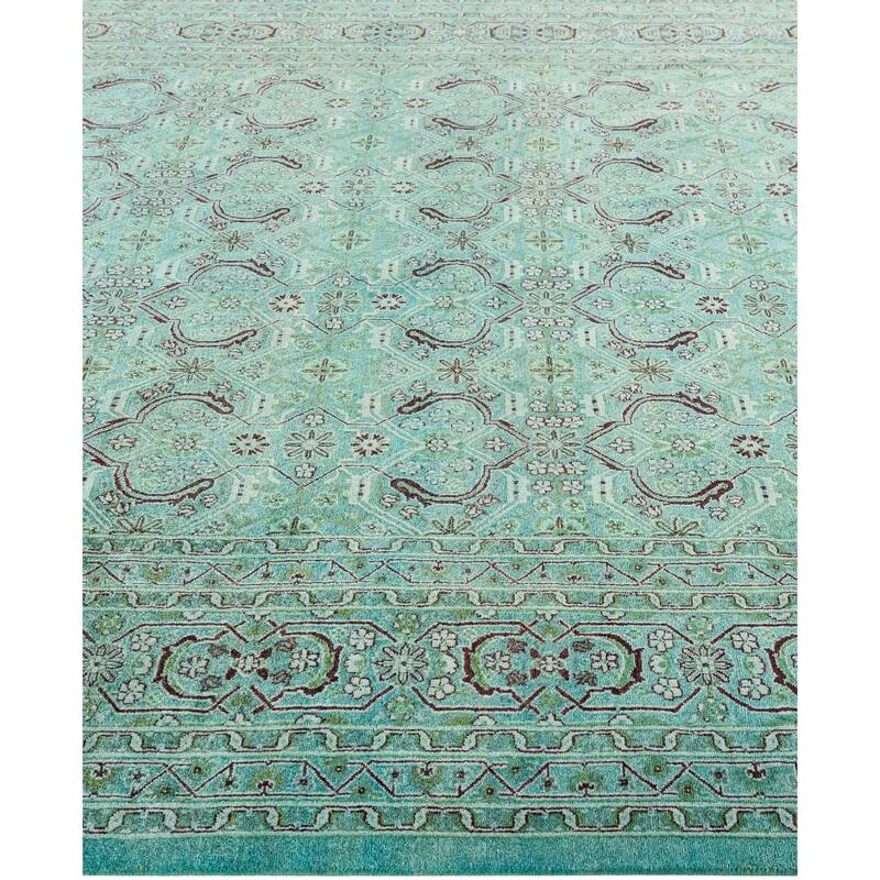 Overdyed One-of-a-Kind Hand-Knotted Area Rug - Green - 6' 2" x 9' 1"