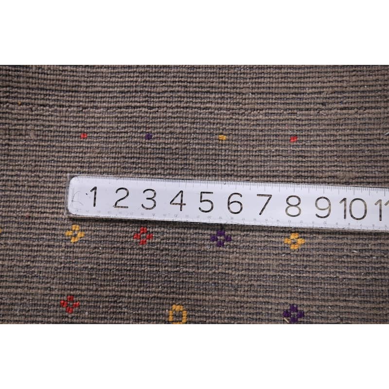 Earth Tone Tribal Gabbeh Indian Area Rug Silk Carpet - 8'0" X 9'10"