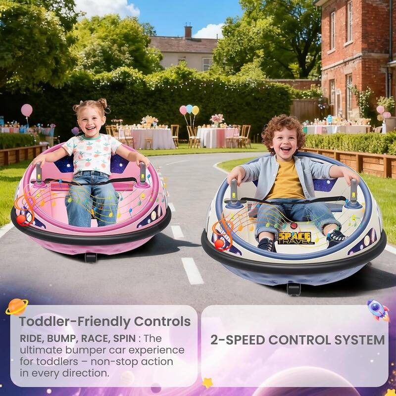 12V Ride on Electric Bumper Car for Kids & Toddlers, Dual Motor for Kids Best Gift