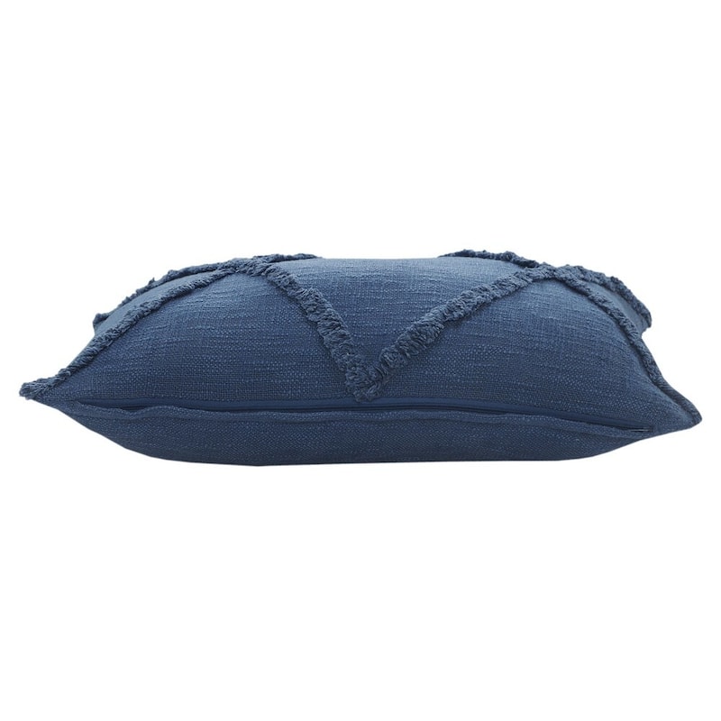 Solid Decorative Diamond Tufted Cotton Throw Pillow