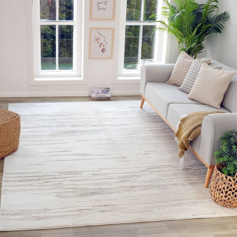 Biped Abstract Stain Resistant Woven Durable Area Rug By HomeRoots