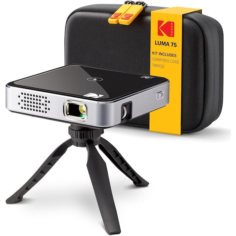 Kodak Luma 75 Ultra Mini Projector, Portable Pico Projector with Carrying Case & Tripod - Black