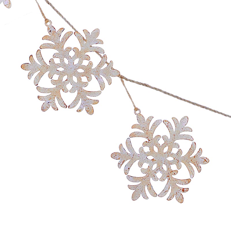 74"Metal Snowflake Garland - Champagne