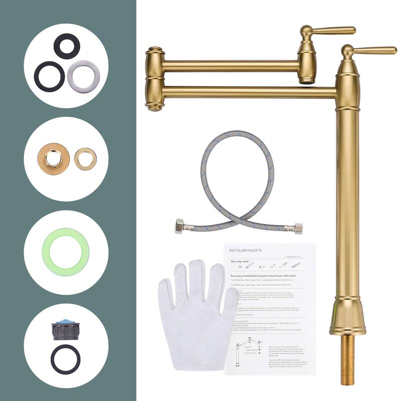 WOWOW Desk Mounted Pot Filler Kitchen Folding Faucet