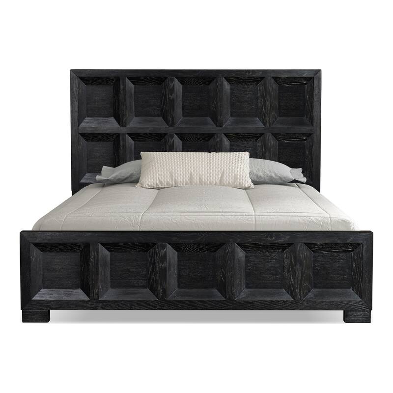 Furniture of America Durem Modern Classic 5-Piece Solid Wood Panel Bedroom Set with 2-Drawer Oversized Nightstand