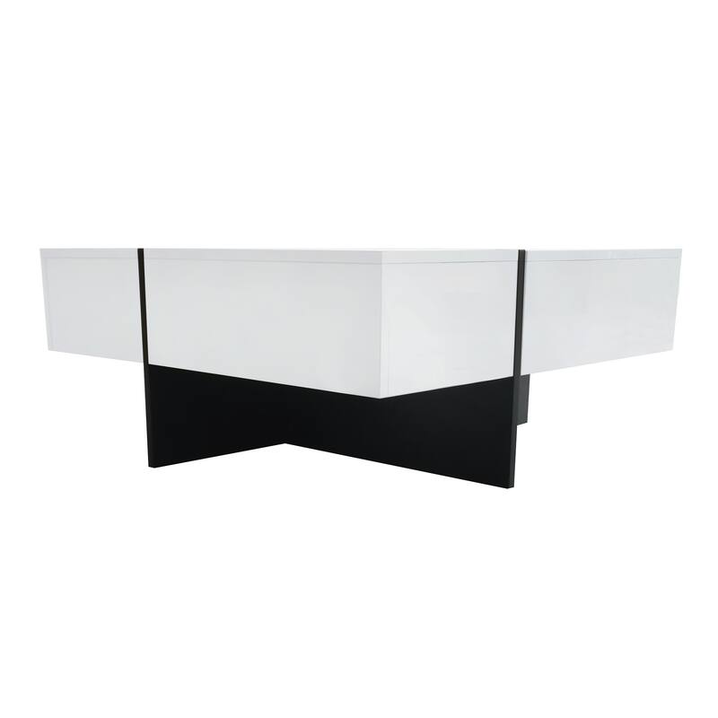 Stylish Coffee Table with 4 Storage Compartments and Extendable Sliding Top, for Living Room, 31.5 inches x 31.5 inches