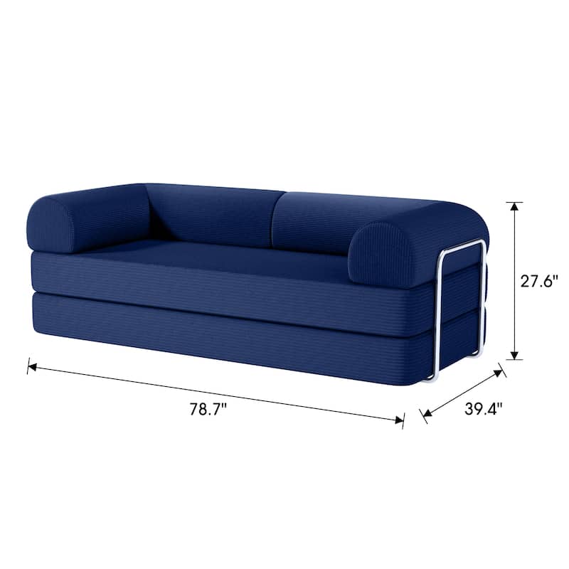 79" Contemporary Corduroy Module Comfortable Compressed Sofa