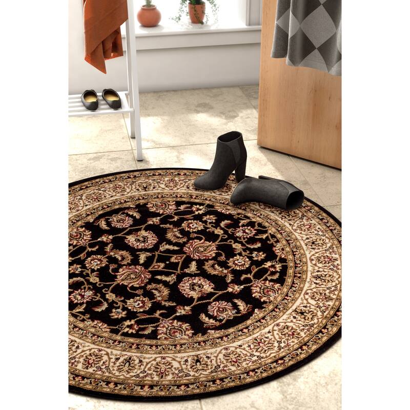 Well Woven Oriental Traditional Round Area Rug