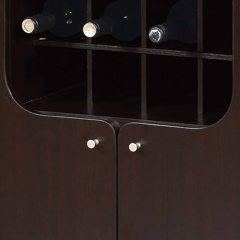 Wine Cabinet with Two Doors and Removable Wine Rack, Espresso