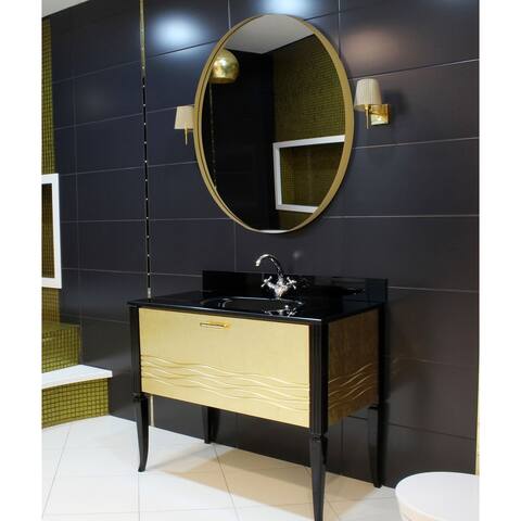 SUNBOW Gold Round Wall and Bathroom Mirror - 24