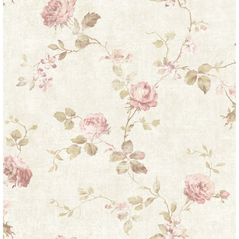 Seabrook Designs Santana Floral Branch Unpasted Wallpaper