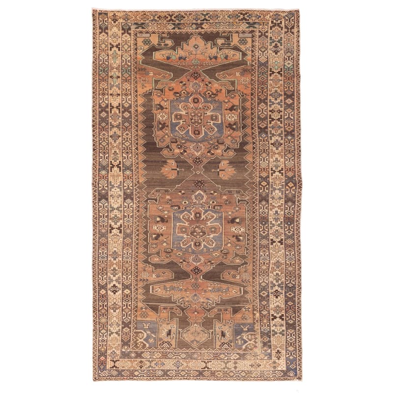 ECARPETGALLERY Hand-knotted Antalya Vintage Brown Wool Rug - 5'5 x 10'1