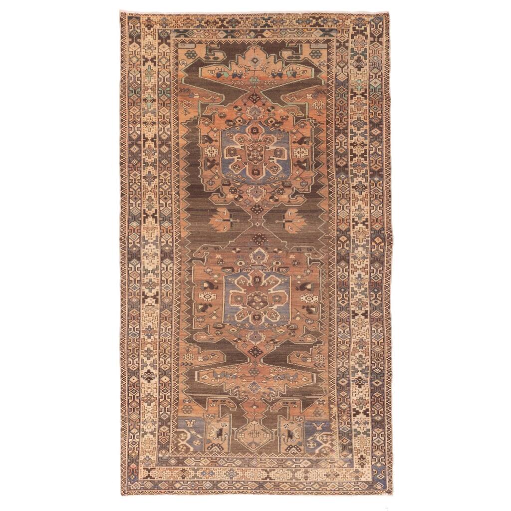 ECARPETGALLERY Hand-knotted Antalya Vintage Brown Wool Rug - 5'5 x 10'1