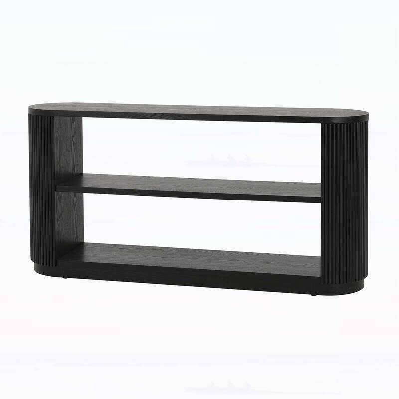 Modern Entryway Console Table with Open Shelf & Elegant Wood Grain