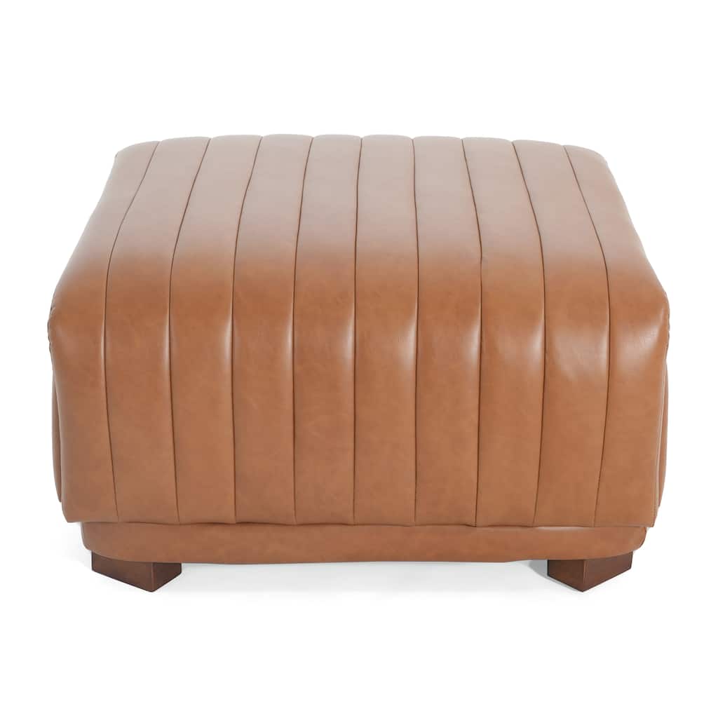 Christopher Knight Home - Zaka Faux Leather Channel Tufted Ottoman