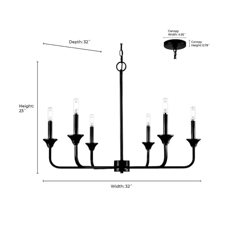 Millennium Lighting 97326 Herring 6 Light 32" Wide Taper Candle Style