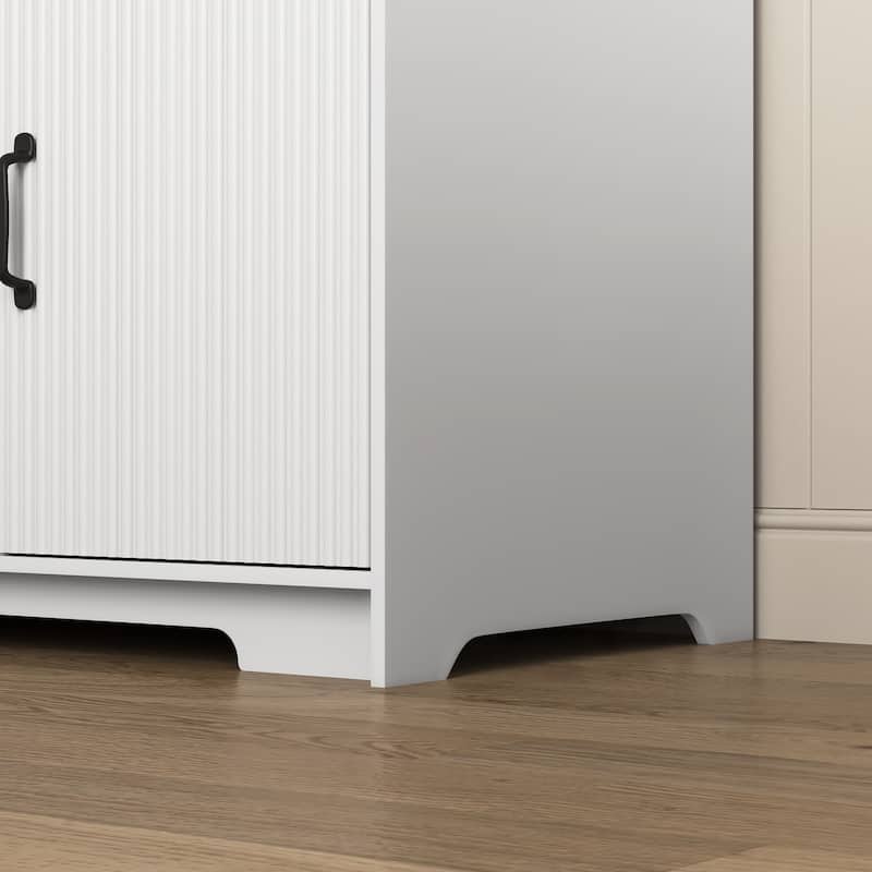 4 Doors Wardrobe Closet with Mirror, LED Wardrobe with Doors and 2 Drawers, Wooden Wardrobe Storage Cabinet with Hanging Rod