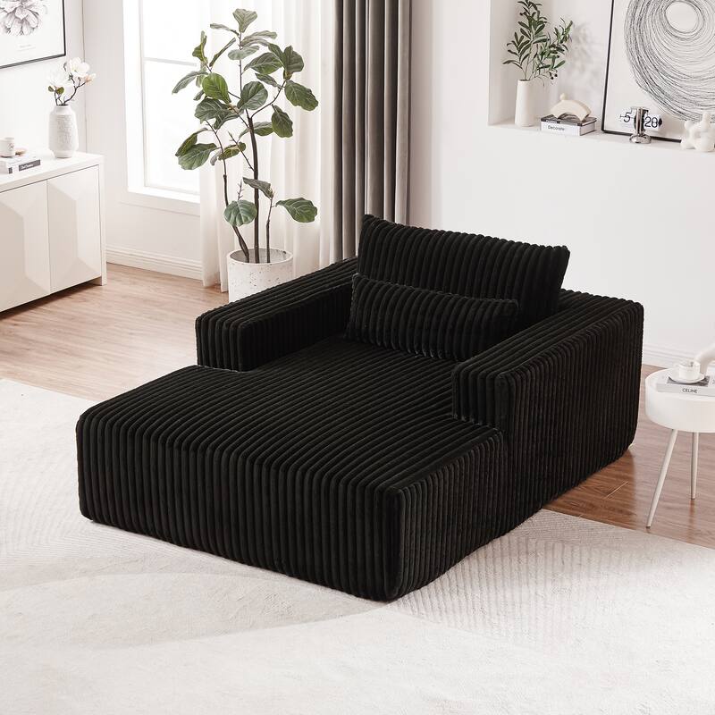 Plush Corduroy Fabric Modular Cloud Sofa with Backrest Pillow for Livingroom 75-Inch Fluffy Sleeper Sofa Bed