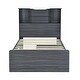 preview thumbnail 15 of 31, Twin Size Storage Platform Bed Frame with 4-Shelves & 2-Drawers, Grey Finish Kids Bed Frame with LED Light and Silent Slats