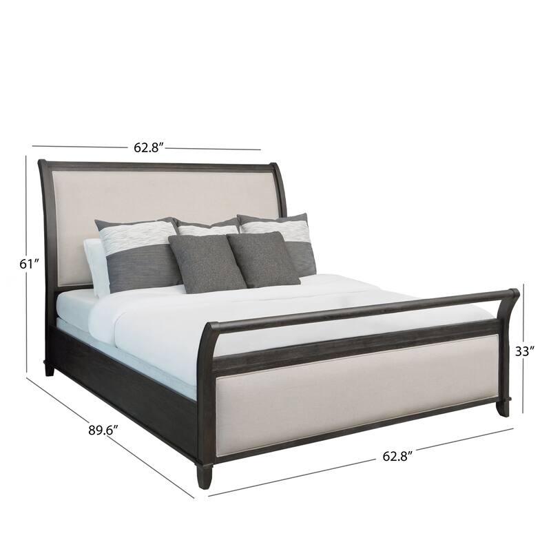 Abbyson Cindi Grey Sleigh Bed