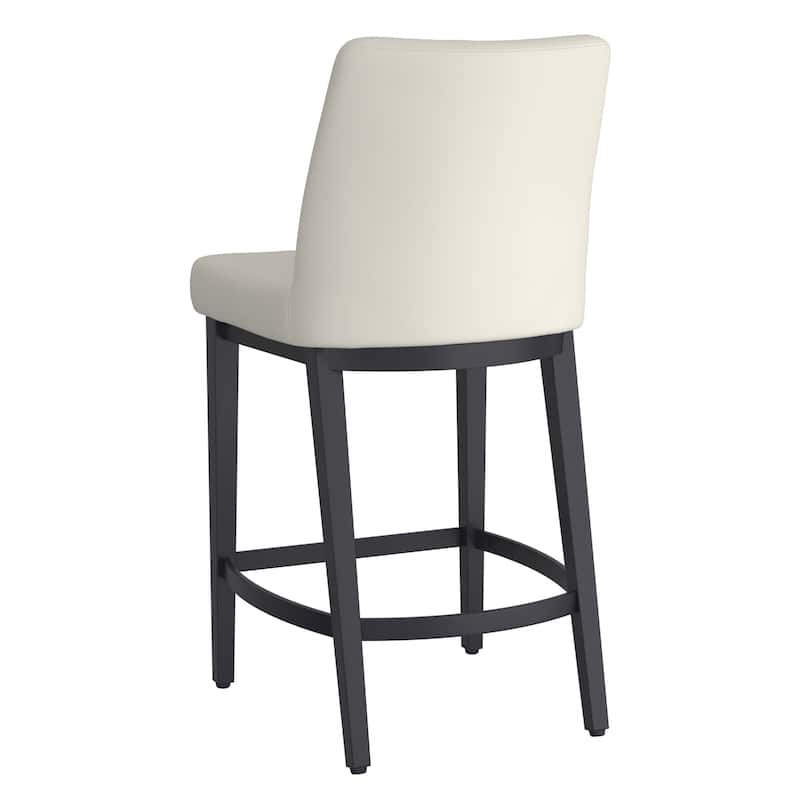Modern Faux Leather and Metal 26" Counter Stool, Set of 4