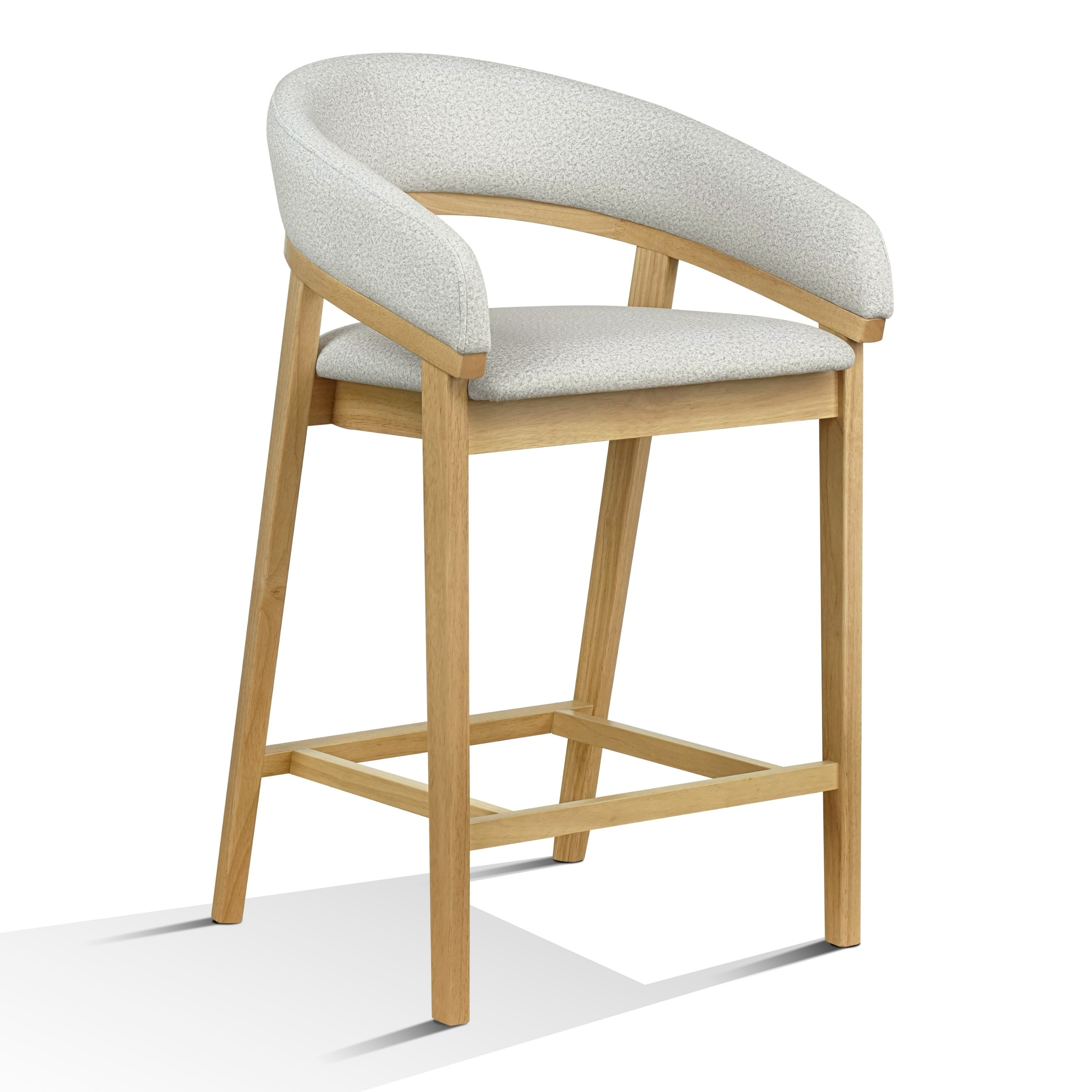 Truman Mid-Century Modern Grey & Natural Oak Counter Chair (Set of 2)