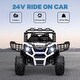 preview thumbnail 5 of 28, Qaba 24V Dual Motor Kids Ride-On Car, 2 Seater, Parental Remote, 3 Speed, LED Lights, White