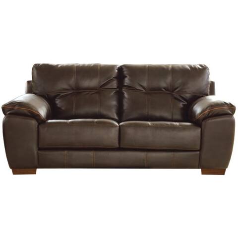 Elmer Contemporary Faux Leather Loveseat