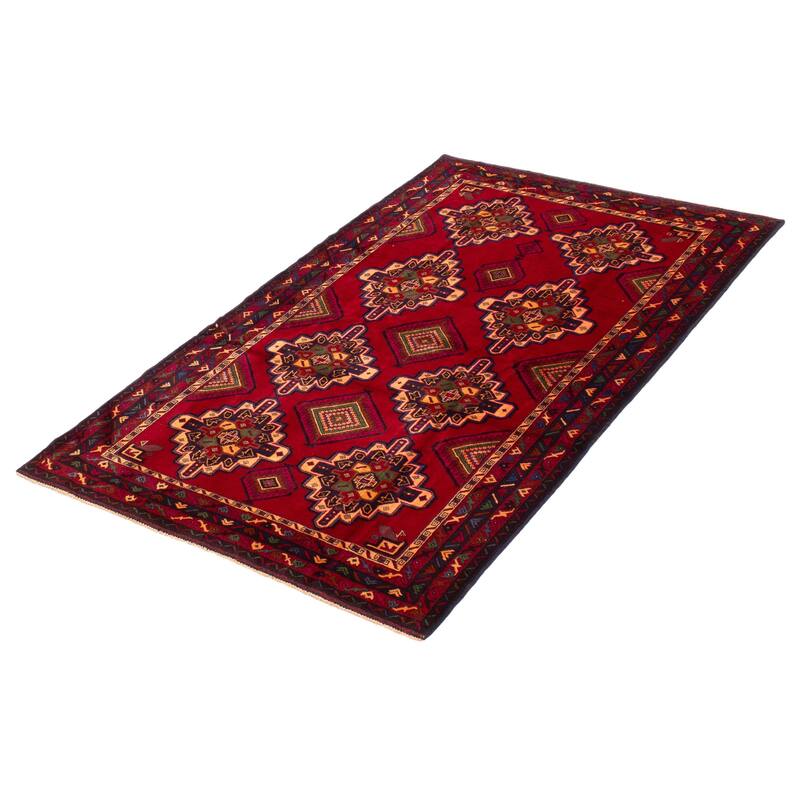 Teimani Red Rug 4'3" x 6'11" - 4'3 x 6'11