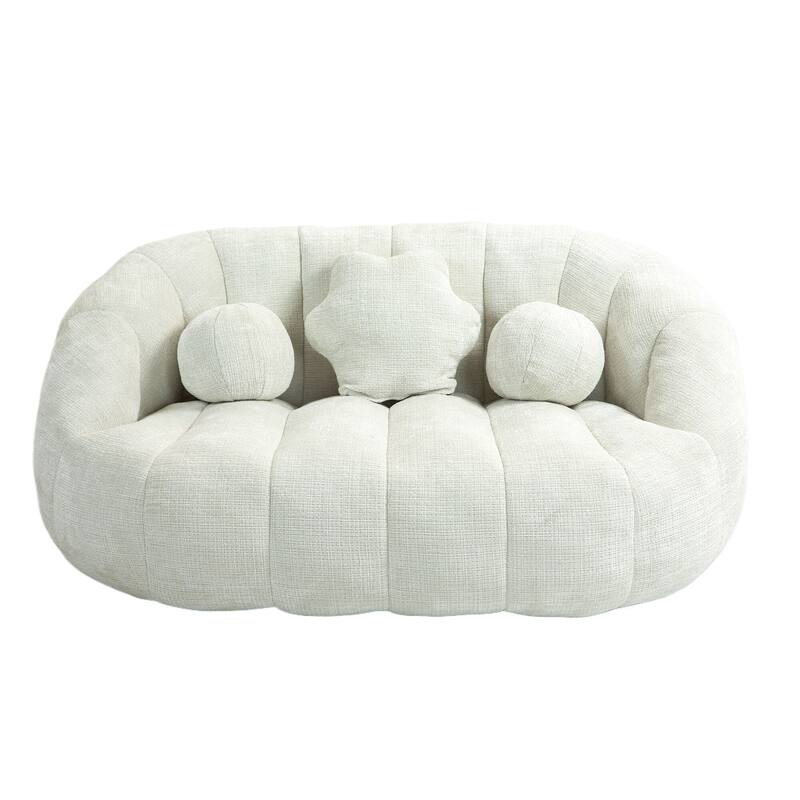 Chenille Upholstered Durable Comfort Lounger Bean Bag Lazy Sofa