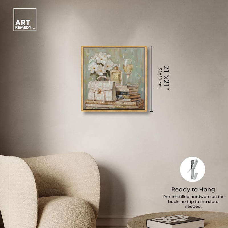Sage Green Glam Canvas by Art Remedy